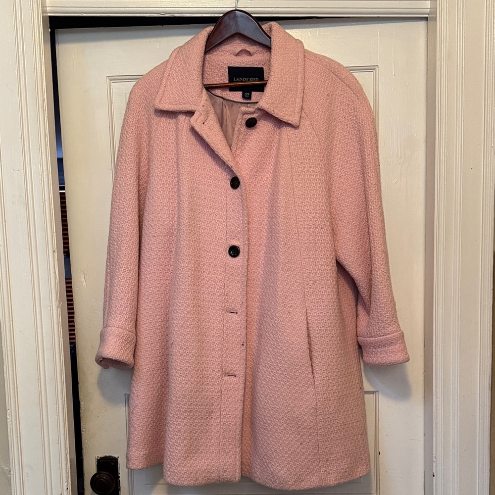 Plus Size Lands' End Women's Blush Pea Coat